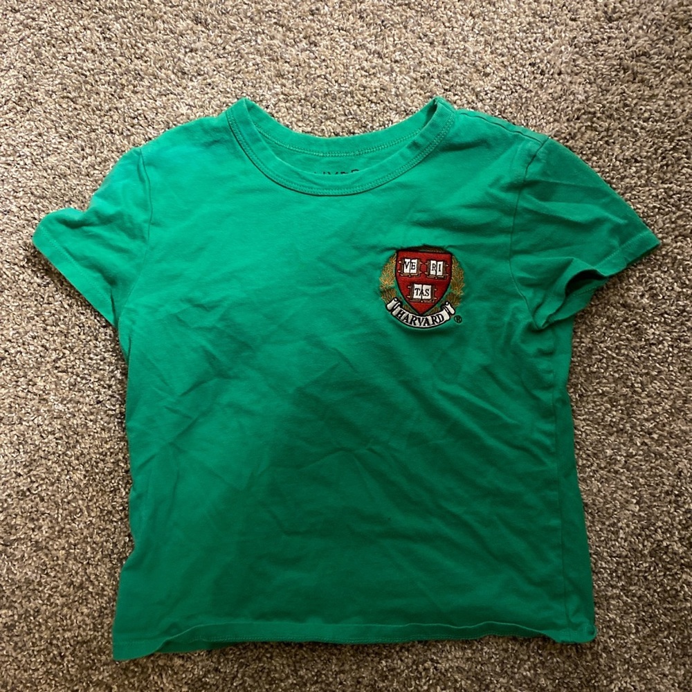 Green “Harvard” crop top